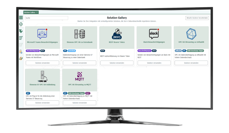 Inray Plattform zeigt vielfältige Integrationslösungen für Unternehmenssoftware.